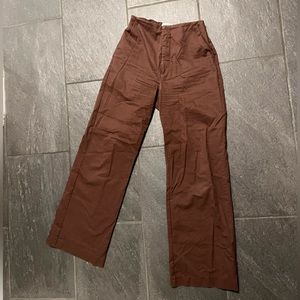 Abercrombie high waisted brown wide leg pants